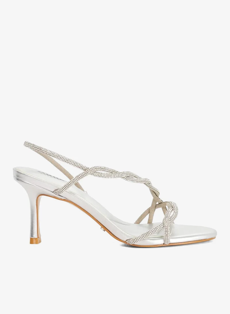 ديون لندن صنادل بكعب متوسط وحزام للكاحل